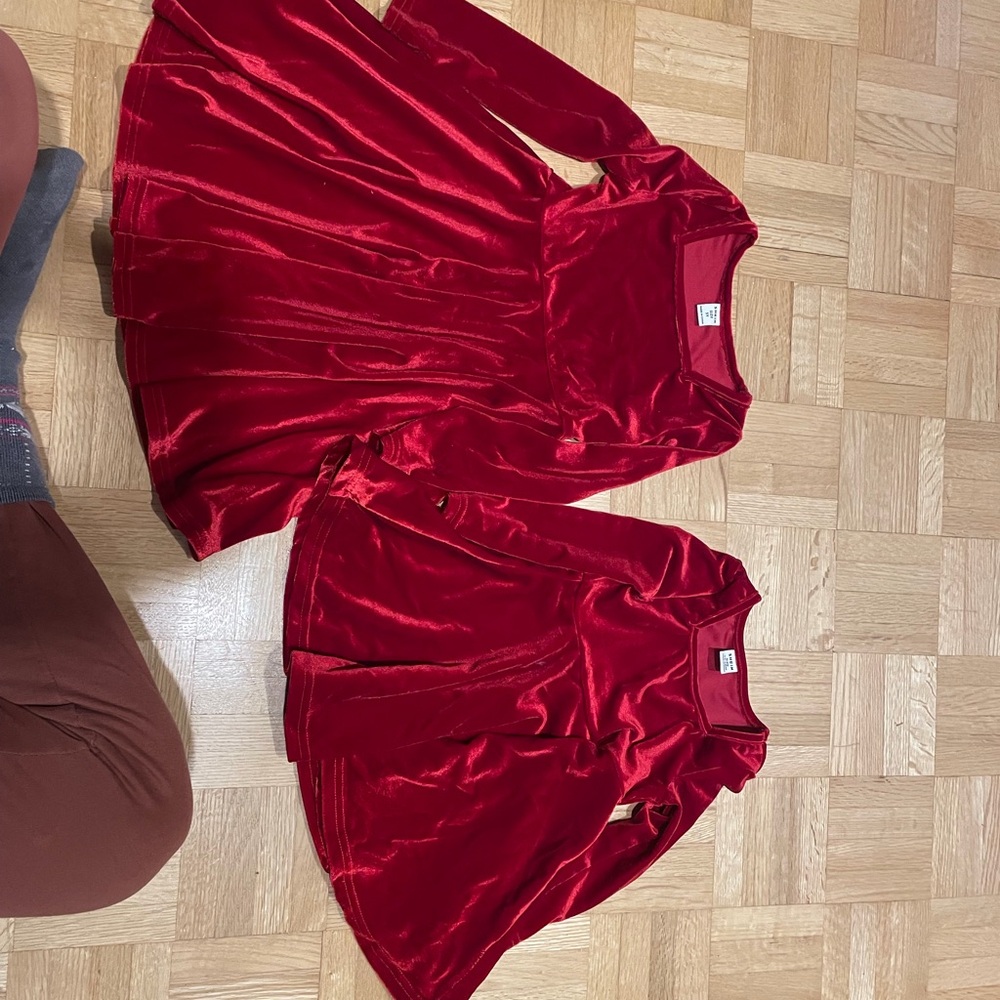 Lot Elegant Red Velvet Kids Dress